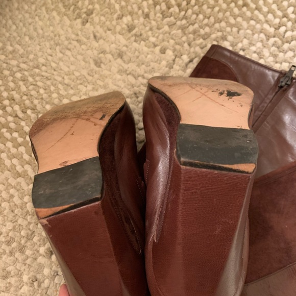 David Ackerman Chocolate Suede Platform Boots - Picture 6 of 8